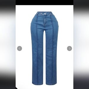 Edge High Waist Snap Sides Jeans Flare Cut